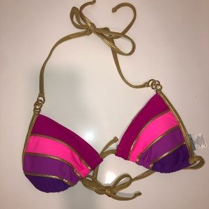 Pink and Purple Bikini Top